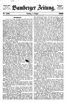 Bamberger Zeitung Samstag 9. August 1862