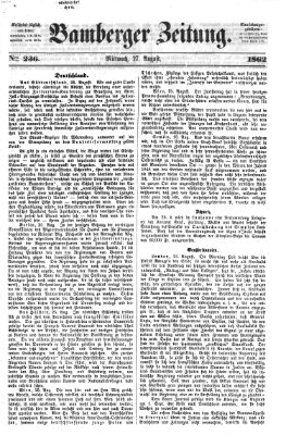 Bamberger Zeitung Mittwoch 27. August 1862