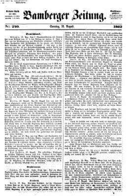 Bamberger Zeitung Sonntag 31. August 1862