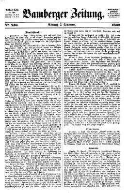 Bamberger Zeitung Mittwoch 3. September 1862