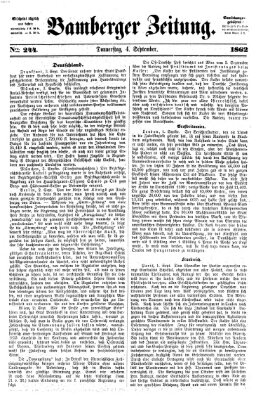 Bamberger Zeitung Donnerstag 4. September 1862