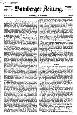 Bamberger Zeitung Donnerstag 11. September 1862