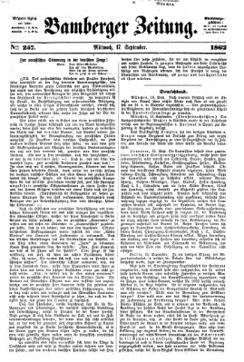 Bamberger Zeitung Mittwoch 17. September 1862