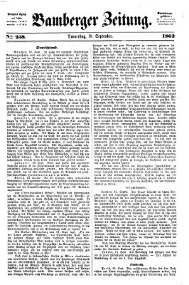 Bamberger Zeitung Donnerstag 18. September 1862