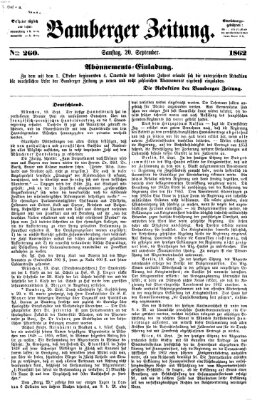 Bamberger Zeitung Samstag 20. September 1862