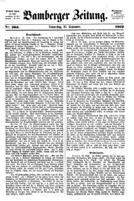 Bamberger Zeitung Donnerstag 25. September 1862