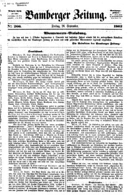 Bamberger Zeitung Freitag 26. September 1862