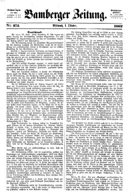 Bamberger Zeitung Mittwoch 1. Oktober 1862