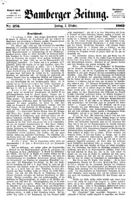 Bamberger Zeitung Freitag 3. Oktober 1862