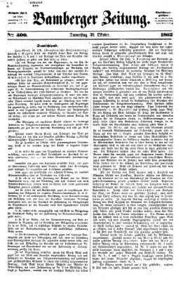 Bamberger Zeitung Donnerstag 30. Oktober 1862