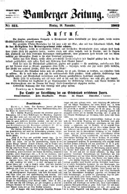 Bamberger Zeitung Montag 10. November 1862