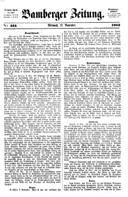 Bamberger Zeitung Mittwoch 12. November 1862