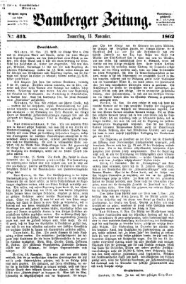 Bamberger Zeitung Donnerstag 13. November 1862