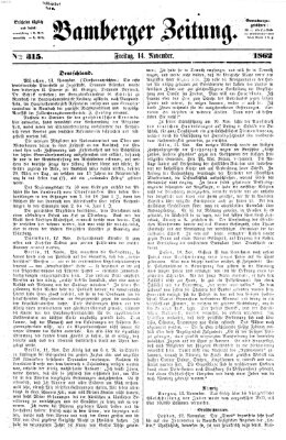 Bamberger Zeitung Freitag 14. November 1862