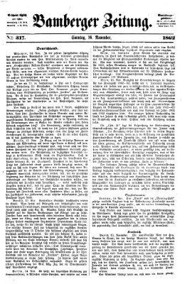 Bamberger Zeitung Sonntag 16. November 1862