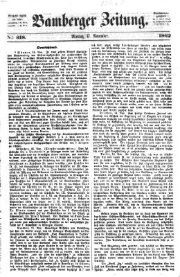 Bamberger Zeitung Montag 17. November 1862