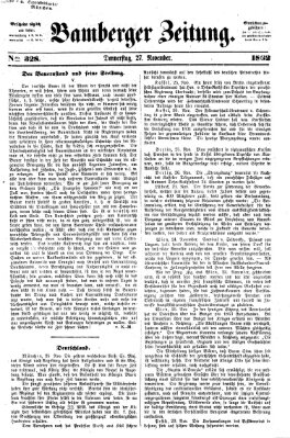 Bamberger Zeitung Donnerstag 27. November 1862