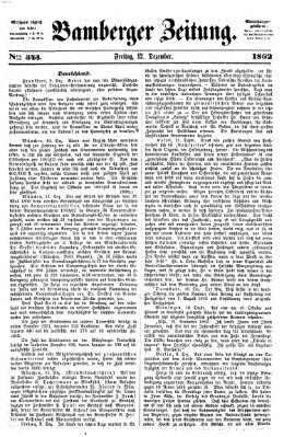 Bamberger Zeitung Freitag 12. Dezember 1862