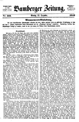 Bamberger Zeitung Montag 22. Dezember 1862