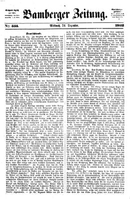 Bamberger Zeitung Mittwoch 24. Dezember 1862