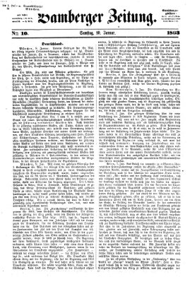 Bamberger Zeitung Samstag 10. Januar 1863