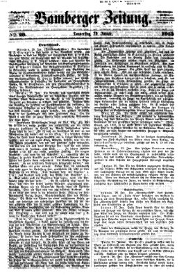 Bamberger Zeitung Donnerstag 29. Januar 1863