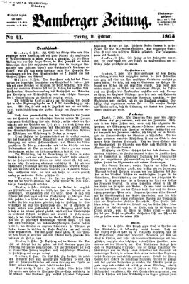 Bamberger Zeitung Dienstag 10. Februar 1863