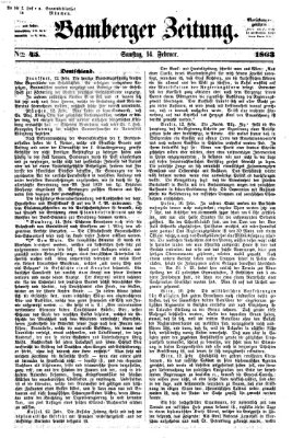 Bamberger Zeitung Samstag 14. Februar 1863