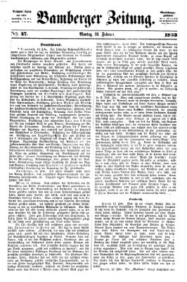 Bamberger Zeitung Montag 16. Februar 1863