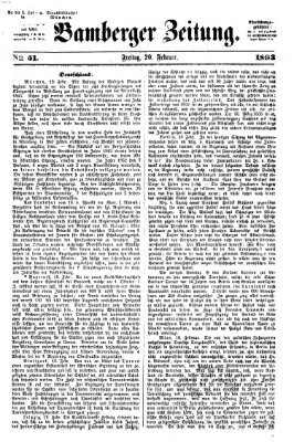 Bamberger Zeitung Freitag 20. Februar 1863