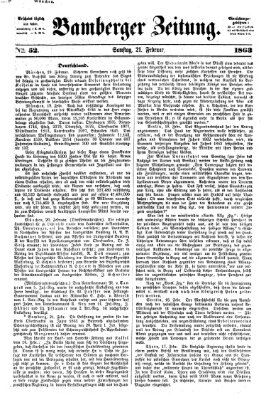 Bamberger Zeitung Samstag 21. Februar 1863