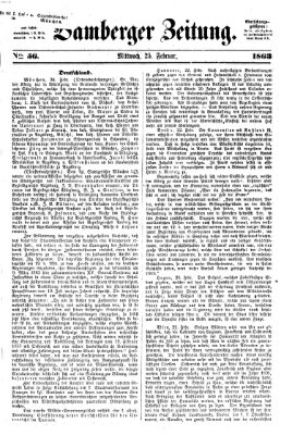 Bamberger Zeitung Mittwoch 25. Februar 1863