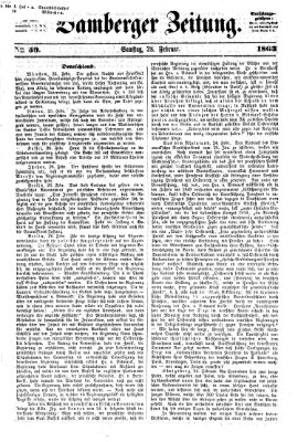 Bamberger Zeitung Samstag 28. Februar 1863