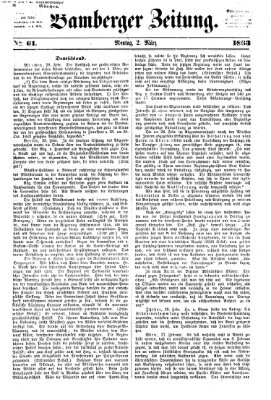 Bamberger Zeitung Montag 2. März 1863