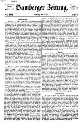 Bamberger Zeitung Montag 13. April 1863