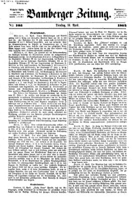 Bamberger Zeitung Dienstag 14. April 1863