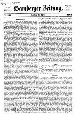 Bamberger Zeitung Samstag 25. April 1863