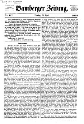 Bamberger Zeitung Dienstag 28. April 1863