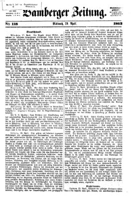 Bamberger Zeitung Mittwoch 29. April 1863