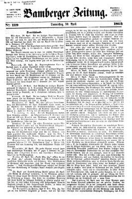 Bamberger Zeitung Donnerstag 30. April 1863