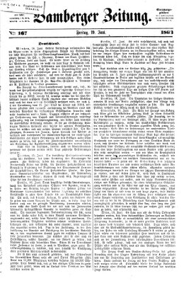 Bamberger Zeitung Freitag 19. Juni 1863