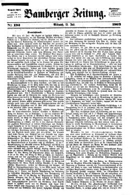 Bamberger Zeitung Mittwoch 15. Juli 1863