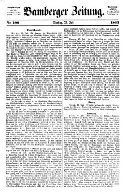 Bamberger Zeitung Dienstag 21. Juli 1863