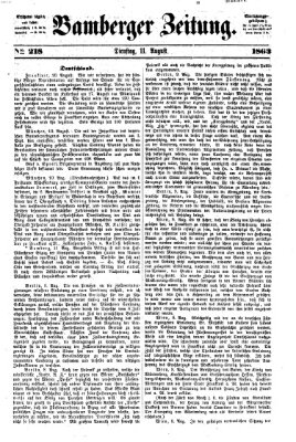 Bamberger Zeitung Dienstag 11. August 1863