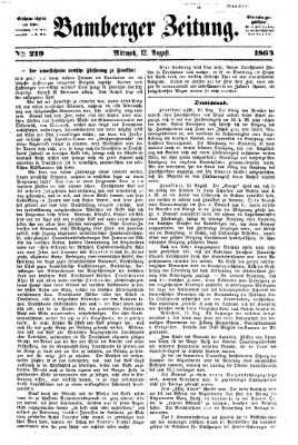 Bamberger Zeitung Mittwoch 12. August 1863