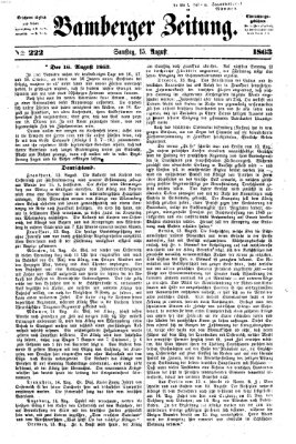 Bamberger Zeitung Samstag 15. August 1863