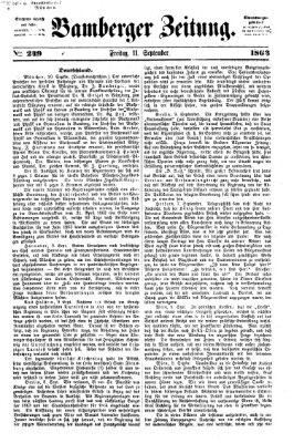 Bamberger Zeitung Freitag 11. September 1863