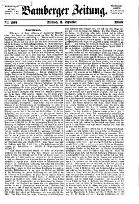 Bamberger Zeitung Mittwoch 16. September 1863