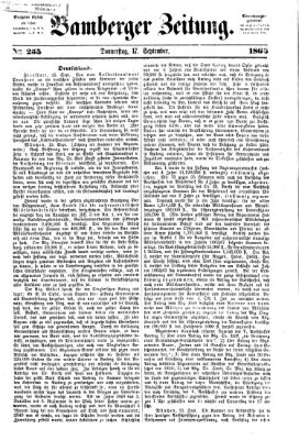 Bamberger Zeitung Donnerstag 17. September 1863