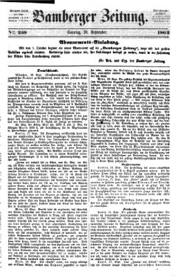 Bamberger Zeitung Sonntag 20. September 1863